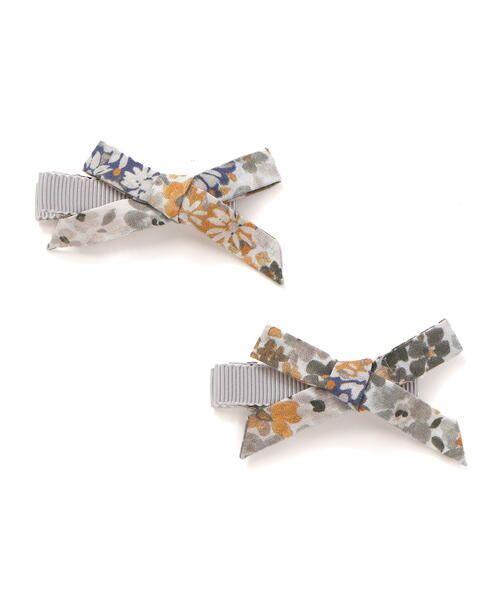 BeBe / べべ ヘアピン | 【日本製】【DEVEAUX】水彩風花柄リボンヘアクリップ | 詳細9