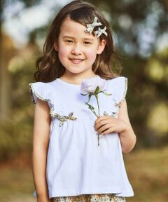 BeBe / べべ Tシャツ | 【DEVEAUX】肩フリルノースリーブプルオーバー(90~150cm)