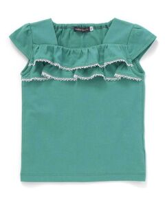BeBe / べべ Tシャツ | キャップスリーブスクエアネックフリルTシャツ(90~150cm)