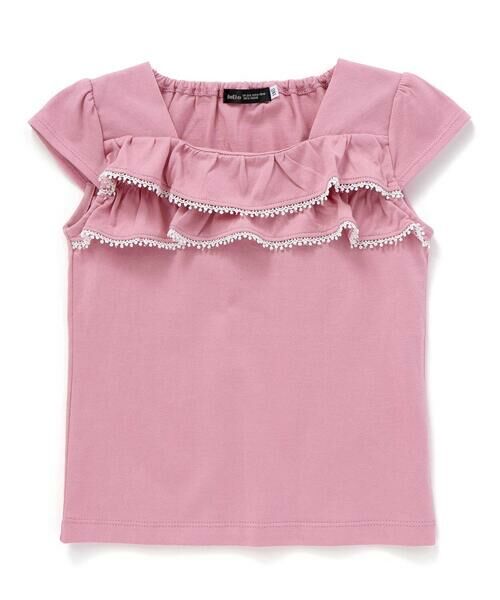 BeBe / べべ Tシャツ | キャップスリーブスクエアネックフリルTシャツ(90~150cm) | 詳細5