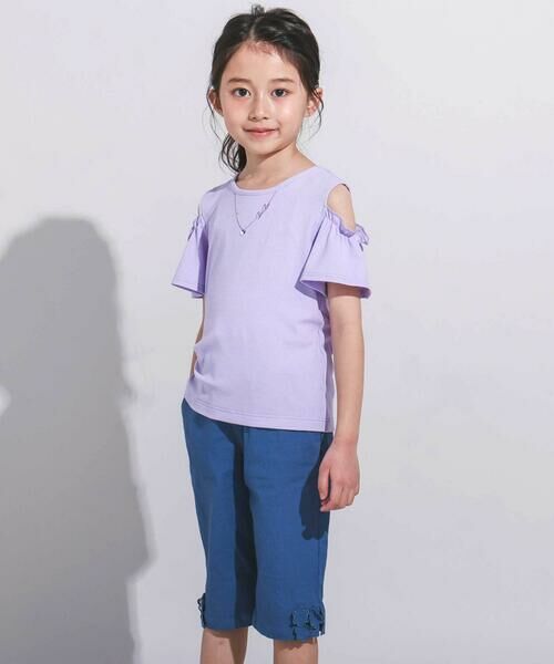 BeBe / べべ Tシャツ | ソフトテレコ肩開きネックレスTシャツ(100~160cm) | 詳細10