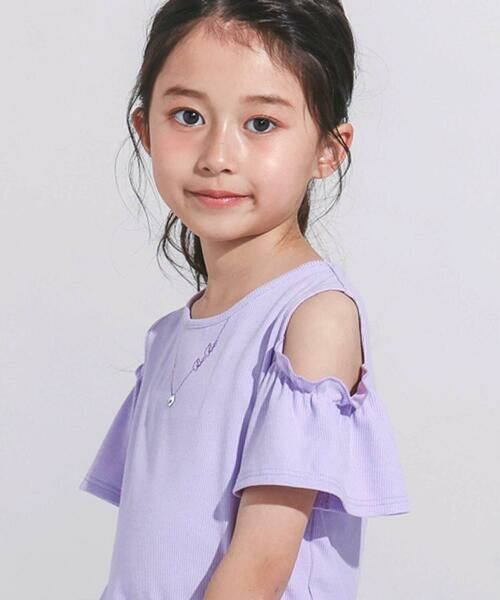 BeBe / べべ Tシャツ | ソフトテレコ肩開きネックレスTシャツ(100~160cm) | 詳細11