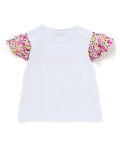BeBe / べべ Tシャツ | 【お揃い】フルールドゥジョワプリントパッチロゴ切り替えTシャツ(90~150cm) | 詳細5