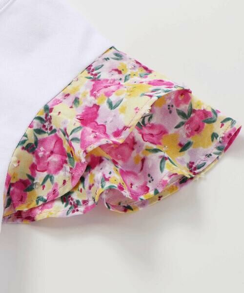 BeBe / べべ Tシャツ | 【お揃い】フルールドゥジョワプリントパッチロゴ切り替えTシャツ(90~150cm) | 詳細8