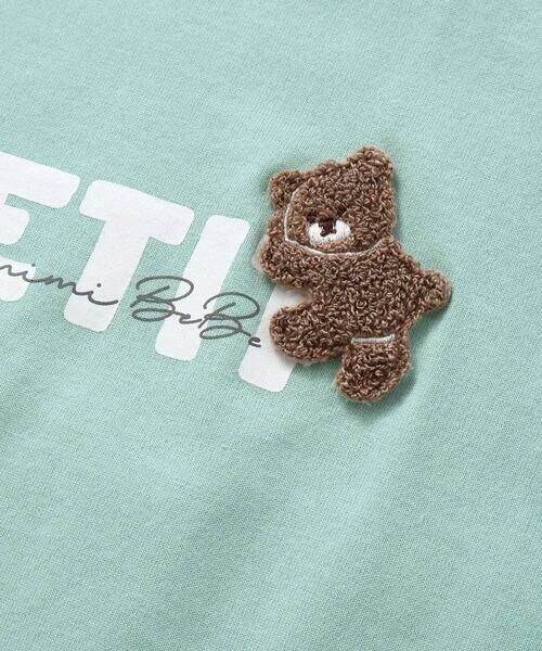 BeBe / べべ Tシャツ | サガラ刺しゅうのっかりクマロゴフリル半袖Tシャツ(80~150cm) | 詳細8