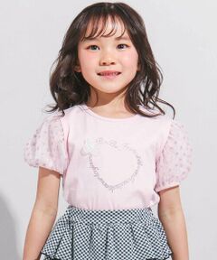 BeBe / べべ Tシャツ | スパンコールチュールパフスリーブTシャツ(90~150cm)