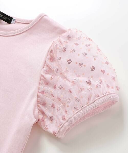 BeBe / べべ Tシャツ | スパンコールチュールパフスリーブTシャツ(90~150cm) | 詳細10