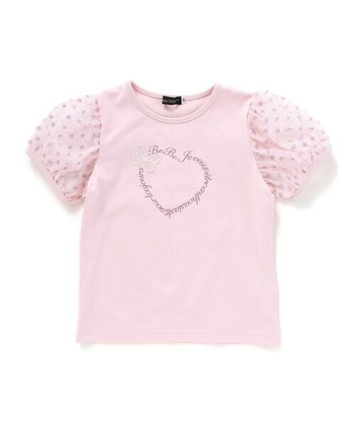 BeBe / べべ Tシャツ | スパンコールチュールパフスリーブTシャツ(90~150cm) | 詳細5