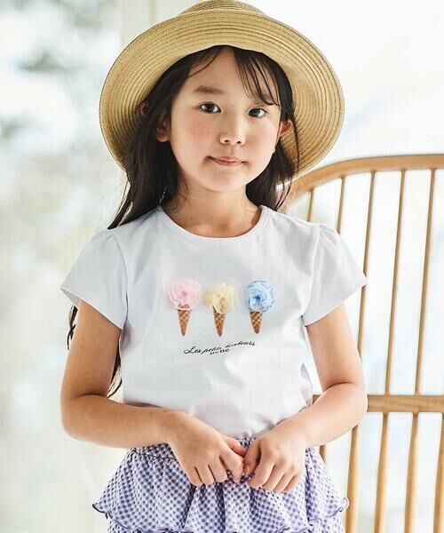 BeBe/べべ アイスクリームモチーフ半袖Tシャツ(80~150cm) ホワイト 150cm BeBe/べべ アイスクリームモチーフ半袖Tシャツ(80~150cm) ホワイト 150cm