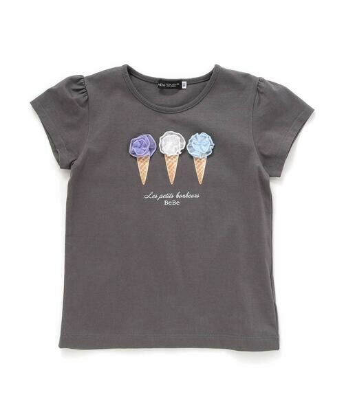 BeBe/べべ アイスクリームモチーフ半袖Tシャツ(80~150cm) ブラック 100cm BeBe/べべ アイスクリームモチーフ半袖Tシャツ(80~150cm) ブラック 100cm