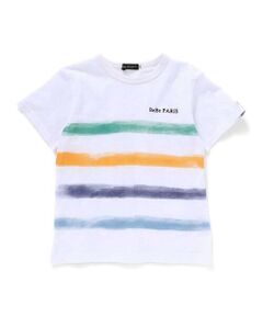 BeBe / べべ Tシャツ | 水彩風カラーボーダースラブ天竺半袖Tシャツ(80~150cm)