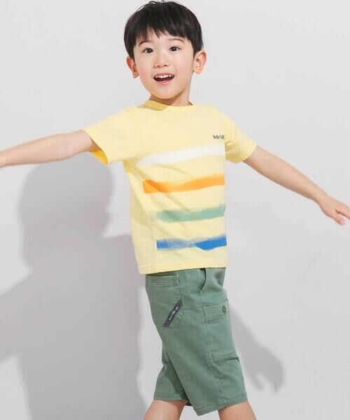 BeBe / べべ Tシャツ | 水彩風カラーボーダースラブ天竺半袖Tシャツ(80~150cm) | 詳細5