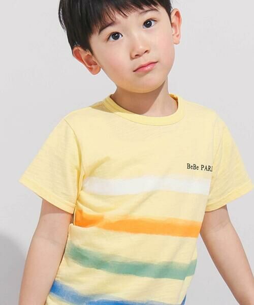 BeBe / べべ Tシャツ | 水彩風カラーボーダースラブ天竺半袖Tシャツ(80~150cm) | 詳細6
