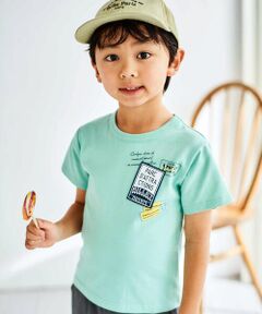 BeBe / べべ Tシャツ | バックラインチケットワッペン天竺半袖Tシャツ(90~160cm)