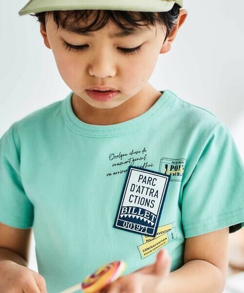 BeBe / べべ Tシャツ | バックラインチケットワッペン天竺半袖Tシャツ(90~160cm) | 詳細2