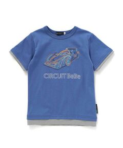 BeBe / べべ Tシャツ | レーシングカー発泡プリントレイヤード風天竺半袖Tシャツ(90~160cm)