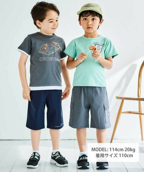 BeBe / べべ Tシャツ | レーシングカー発泡プリントレイヤード風天竺半袖Tシャツ(90~160cm) | 詳細1