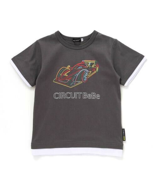 BeBe / べべ Tシャツ | レーシングカー発泡プリントレイヤード風天竺半袖Tシャツ(90~160cm) | 詳細2