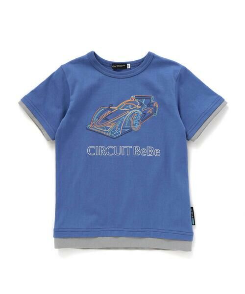 BeBe/べべ レーシングカー発泡プリントレイヤード風天竺半袖Tシャツ(90~160cm) ブルー 110cm BeBe/べべ レーシングカー発泡プリントレイヤード風天竺半袖Tシャツ(90~160cm) ブルー 110cm