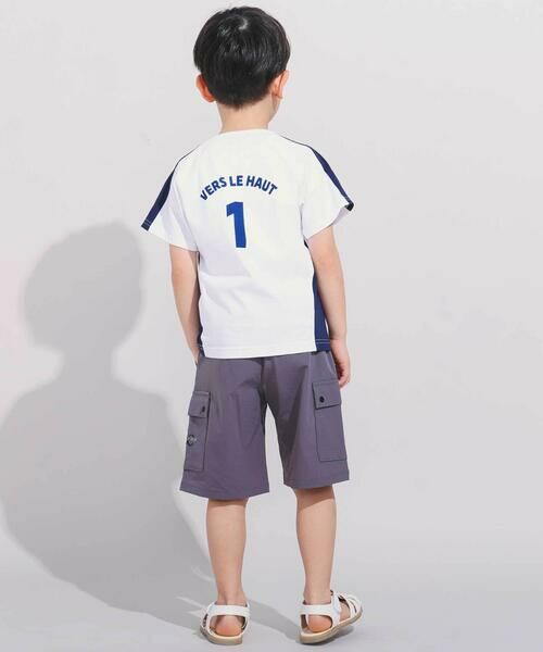 BeBe / べべ Tシャツ | 異素材切り替えバックナンバリングラグラン半袖Tシャツ(90~160cm) | 詳細2