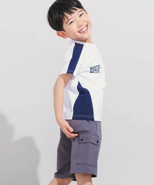 BeBe / べべ Tシャツ | 異素材切り替えバックナンバリングラグラン半袖Tシャツ(90~160cm) | 詳細3