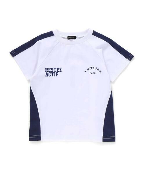 BeBe / べべ Tシャツ | 異素材切り替えバックナンバリングラグラン半袖Tシャツ(90~160cm) | 詳細5