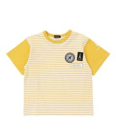 BeBe / べべ Tシャツ | 【JALコラボ】ワッペン付きボーダー半袖Tシャツ(100~140cm)
