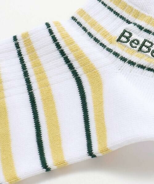 BeBe / べべ ソックス | マルチボーダーロゴ刺しゅうアンクルソックス(11~24cm) | 詳細3