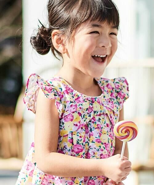 BeBe / べべ ベビー・キッズウエア | フルールドゥジョワプリントベビーワンピース(80~90cm) | 詳細2