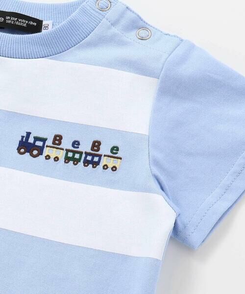 BeBe / べべ ベビー・キッズウエア | ホワイトライントロッコロゴ刺しゅう天竺Tシャツ+パンツセット(80~90cm) | 詳細8