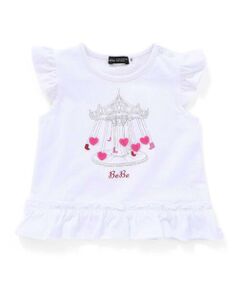 BeBe / べべ ベビー・キッズウエア | 遊園地ハートモチーフ裾フリル天竺Tシャツ(80~90cm)