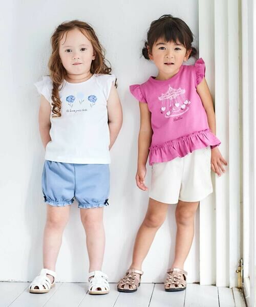 BeBe / べべ ベビー・キッズウエア | 遊園地ハートモチーフ裾フリル天竺Tシャツ(80~90cm) | 詳細5