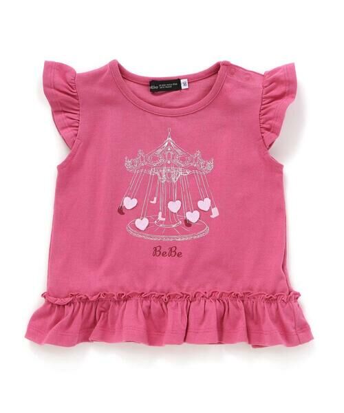 BeBe / べべ ベビー・キッズウエア | 遊園地ハートモチーフ裾フリル天竺Tシャツ(80~90cm) | 詳細6