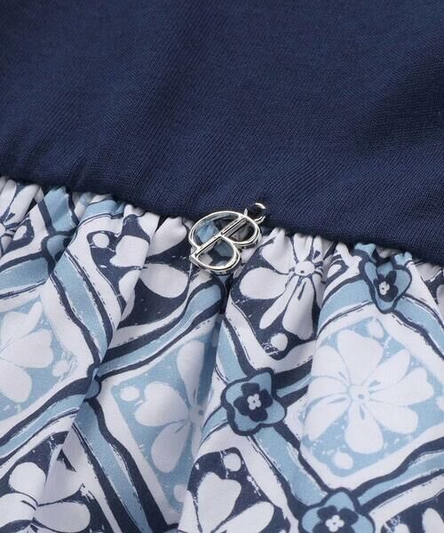 BeBe / べべ ミニ丈・ひざ丈ワンピース | 【お揃い】復刻アーカイブタイル柄切り替えパフスリーブワンピース(90~150cm) | 詳細8