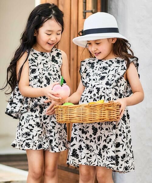 BeBe / べべ ミニ丈・ひざ丈ワンピース | 【お揃い】マルシェフルーツ柄楊柳フリルワンピース(90~150cm) | 詳細3
