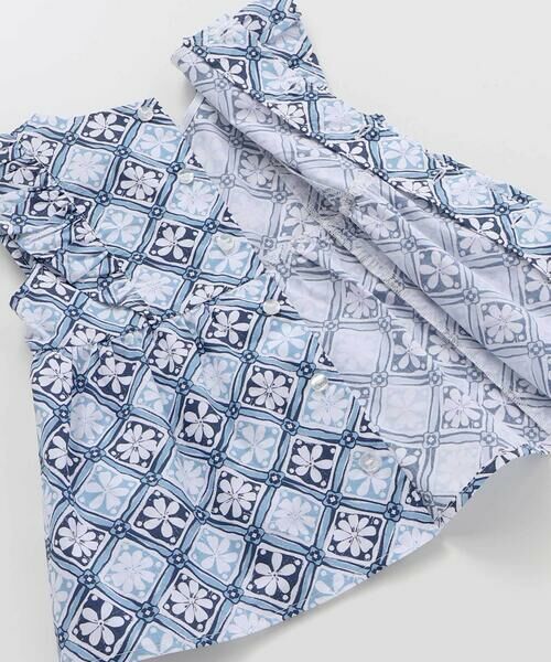 BeBe / べべ シャツ・ブラウス | 【お揃い】復刻アーカイブタイル柄肩フリルブラウス(100~150cm) | 詳細13