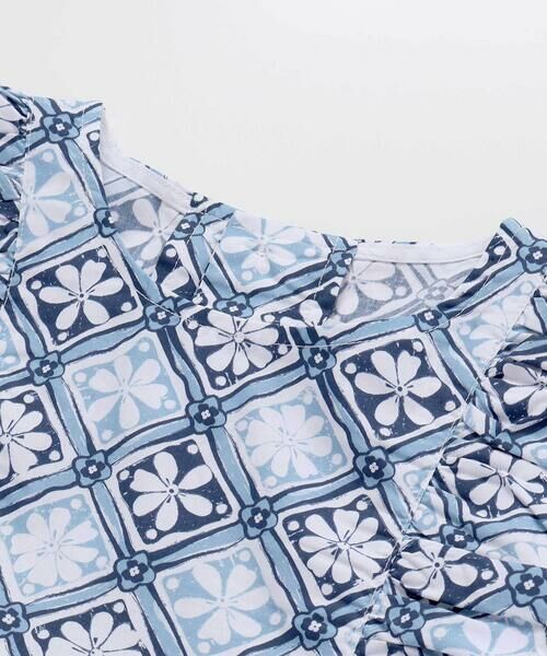 BeBe / べべ シャツ・ブラウス | 【お揃い】復刻アーカイブタイル柄肩フリルブラウス(100~150cm) | 詳細9