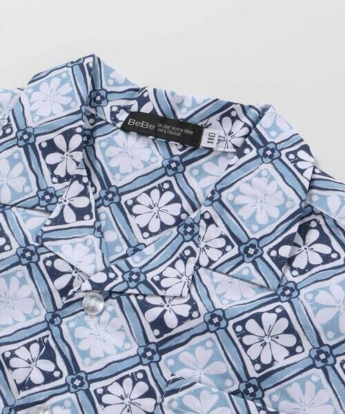 BeBe / べべ シャツ・ブラウス | 【お揃い】復刻アーカイブタイル柄オープンカラー半袖シャツ(100~140cm) | 詳細7
