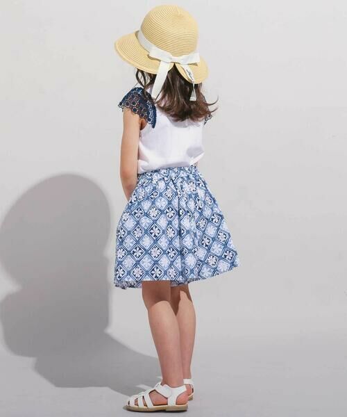 BeBe / べべ ショート・ハーフ・半端丈パンツ | 【お揃い】復刻アーカイブタイル柄フレアキュロットパンツ(90~150cm) | 詳細2