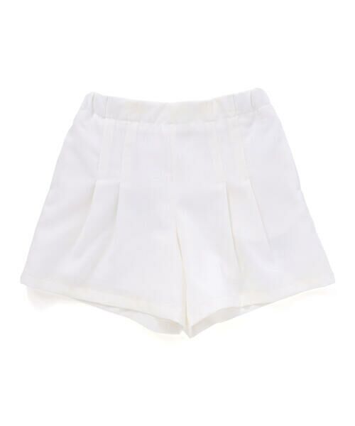 BeBe / べべ ショート・ハーフ・半端丈パンツ | リネン調オックスタックショートパンツ(90~160cm)(ホワイト)