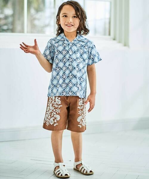 BeBe / べべ ショート・ハーフ・半端丈パンツ | ペーズリープリントストレッチオックスハーフパンツ(90~150cm) | 詳細2