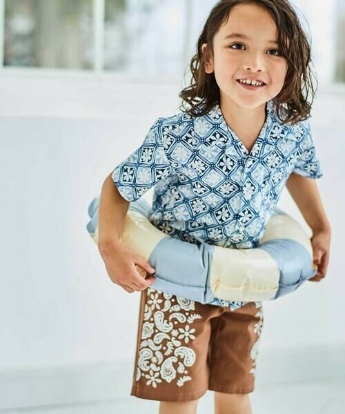 BeBe / べべ ショート・ハーフ・半端丈パンツ | ペーズリープリントストレッチオックスハーフパンツ(90~150cm) | 詳細4