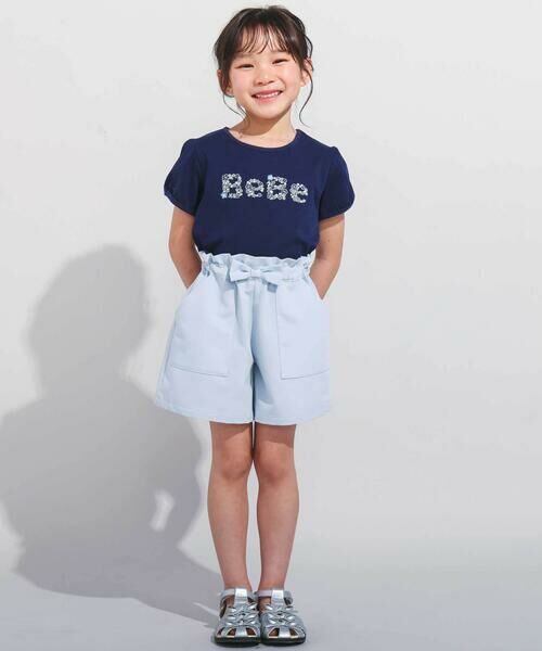 BeBe / べべ ショート・ハーフ・半端丈パンツ | 【WEB限定】ツイルストレッチウエストリボンショートパンツ(100~140cm) | 詳細12