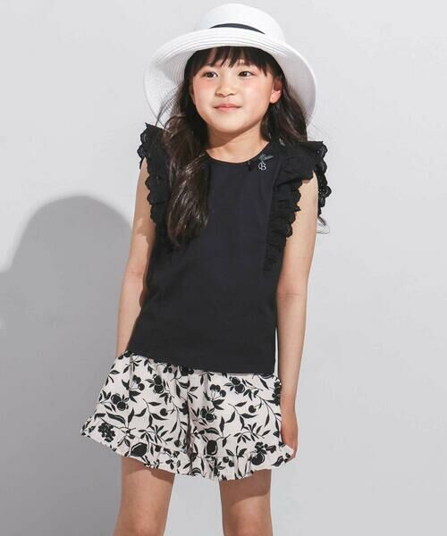 BeBe / べべ ショート・ハーフ・半端丈パンツ | 【お揃い】マルシェフルーツ柄楊柳裾フリルショートパンツ(90~150cm) | 詳細4