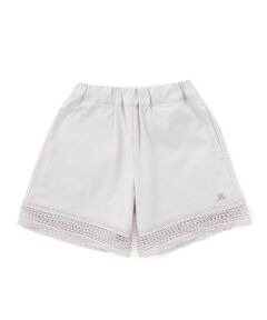 BeBe / べべ ショート・ハーフ・半端丈パンツ | スラブオックス裾レースショートパンツ(90~150cm)