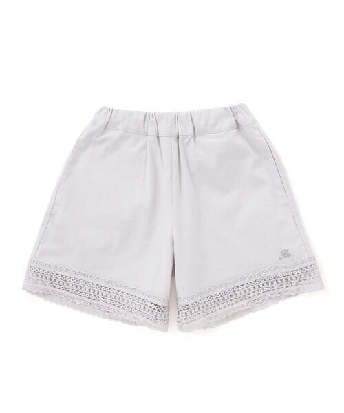 BeBe / べべ ショート・ハーフ・半端丈パンツ | スラブオックス裾レースショートパンツ(90~150cm) | 詳細1