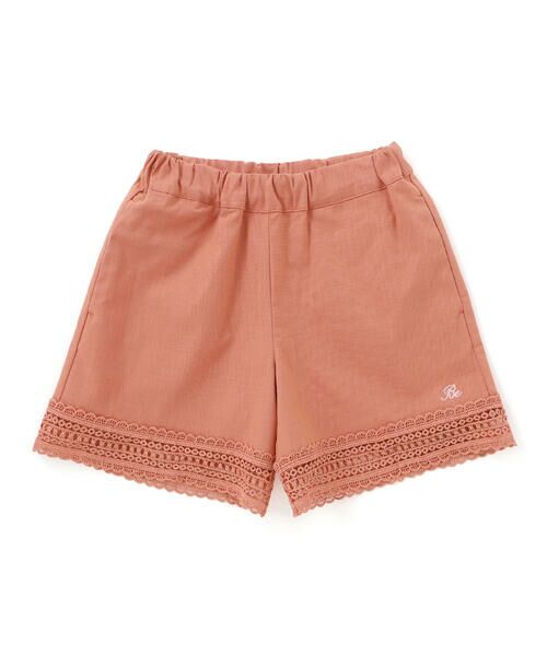 BeBe / べべ ショート・ハーフ・半端丈パンツ | スラブオックス裾レースショートパンツ(90~150cm) | 詳細15