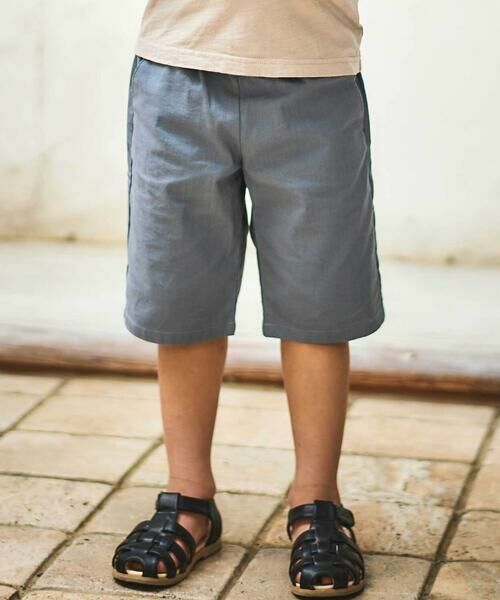 BeBe / べべ ショート・ハーフ・半端丈パンツ | スラブオックスリーフ柄ポケットハーフパンツ(90~150cm)(ブルー)