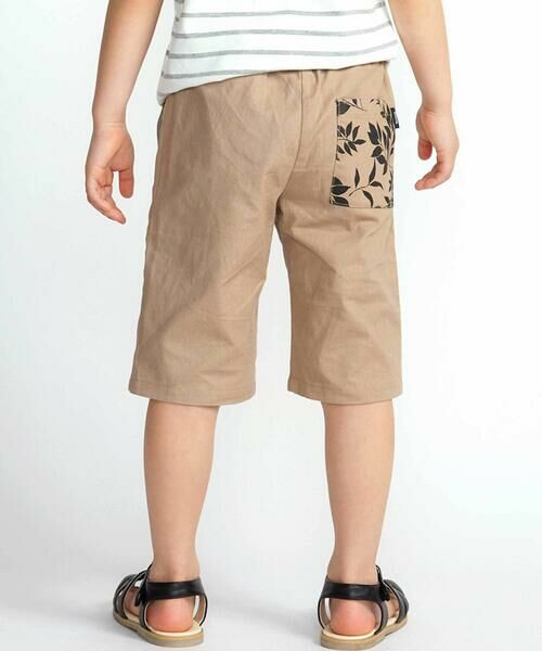 BeBe / べべ ショート・ハーフ・半端丈パンツ | スラブオックスリーフ柄ポケットハーフパンツ(90~150cm)(ベージュ)
