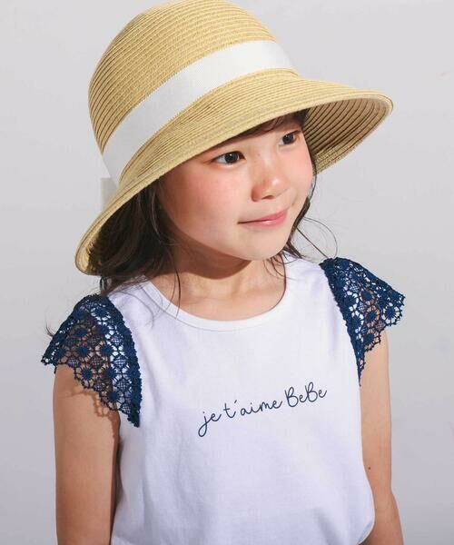 BeBe / べべ Tシャツ | お花レースキャップスリーブ天竺Tシャツ(90~150cm) | 詳細4